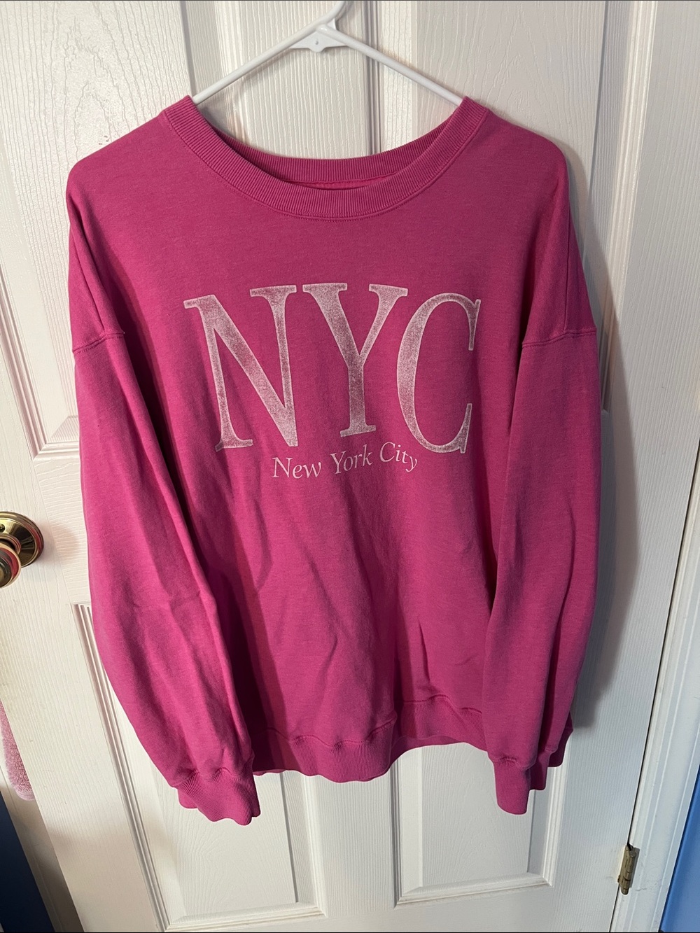 Hollister Hot Pink NYC Crewneck Sweatshirt
